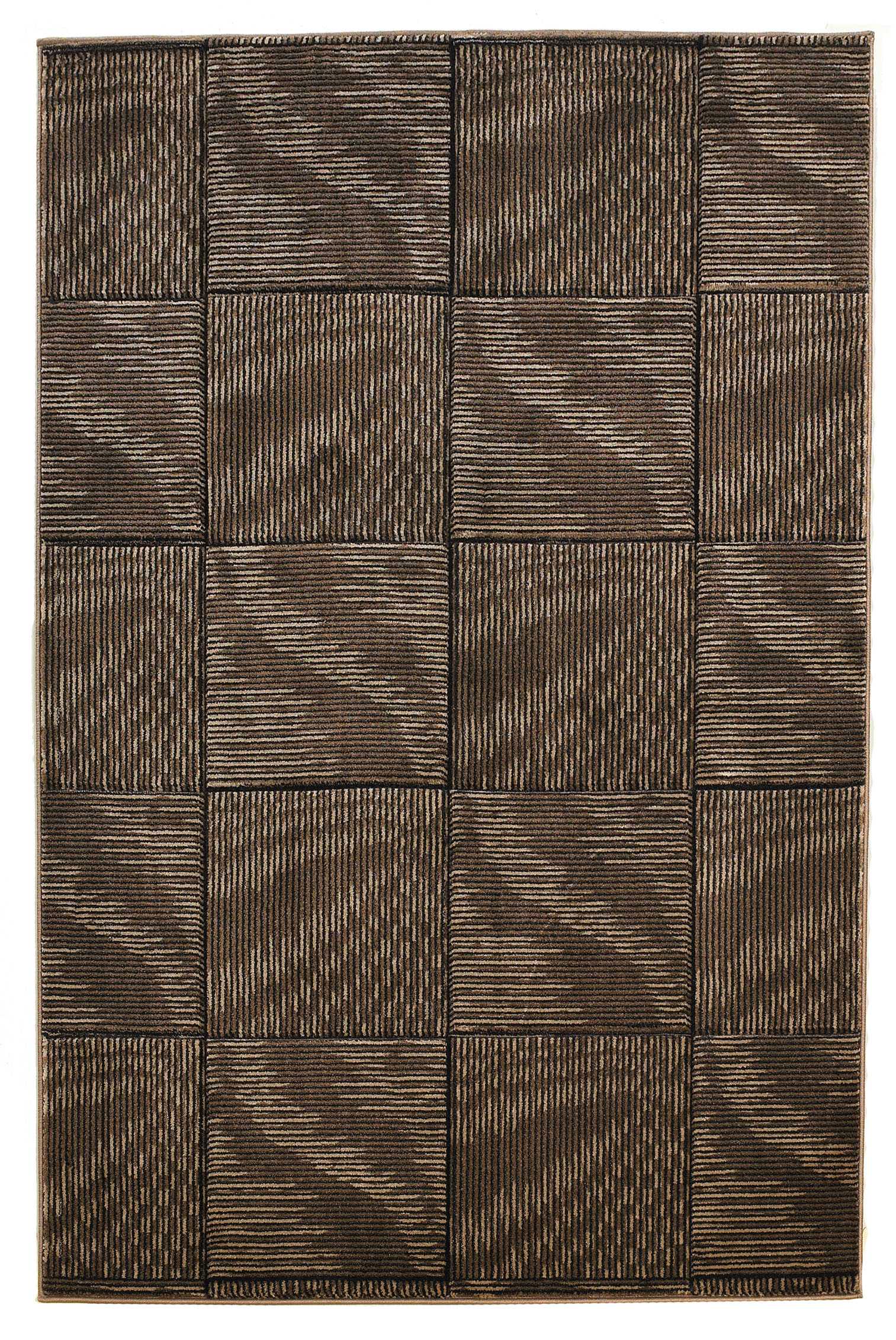 0.5" x 60" x 91" Polypropylene and Latex Brown Polypropylene Power Loomed Rug