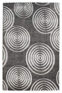 0.5" x 60" x 91" Polypropylene and Latex Gray Polypropylene Power Loomed Rug