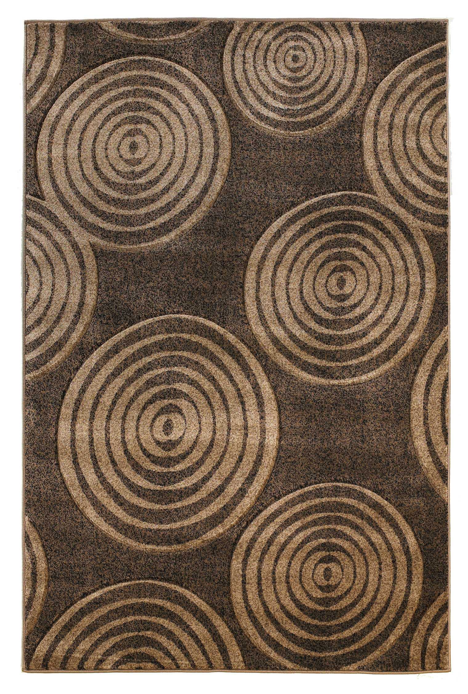 0.5" x 60" x 91" Polypropylene and Latex Brown Polypropylene Power Loomed Rug