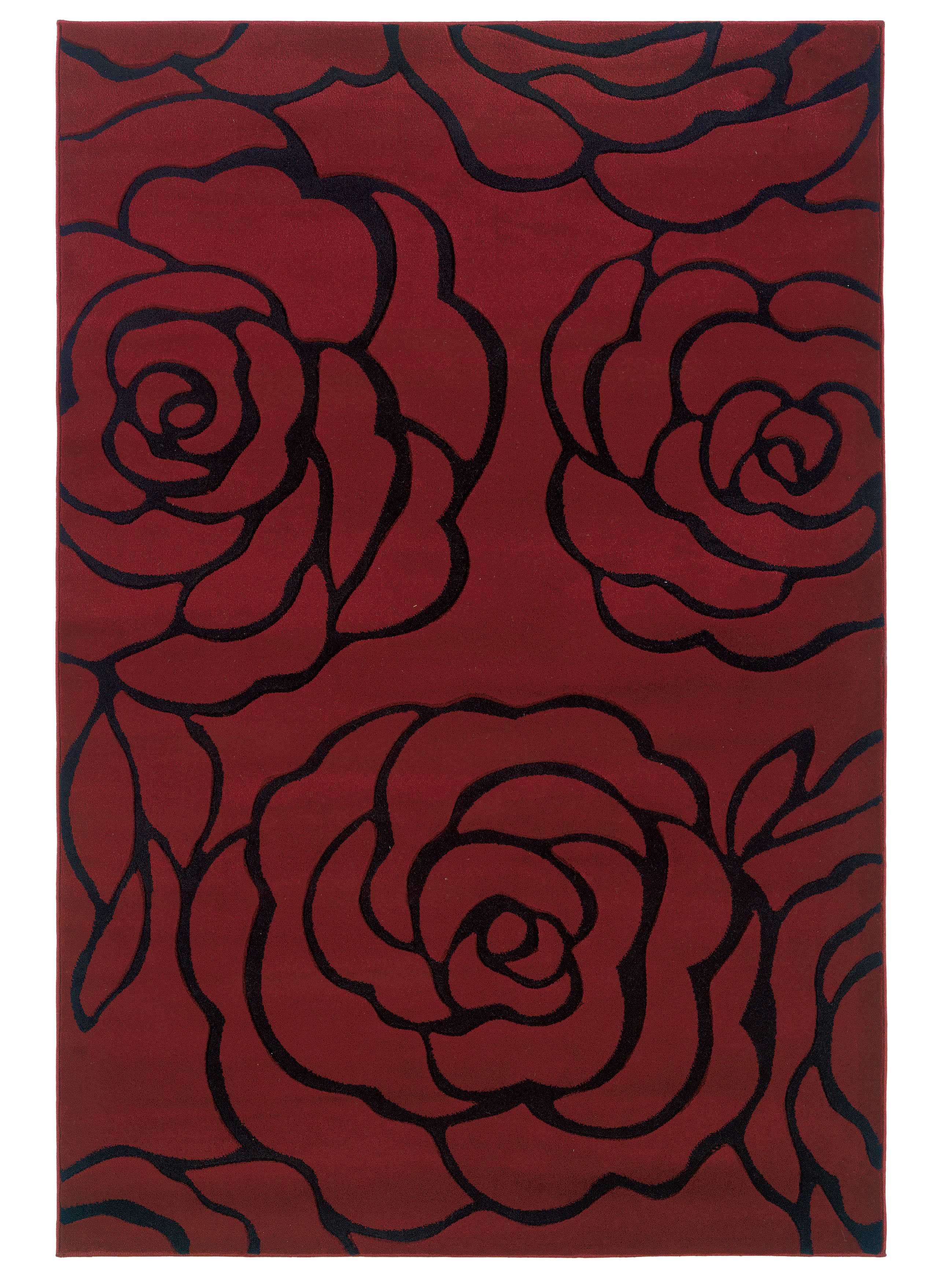 0.5" x 60" x 91" Polypropylene and Latex Red Power Loomed Rug