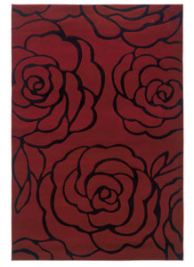 0.5" x 60" x 91" Polypropylene and Latex Red Power Loomed Rug