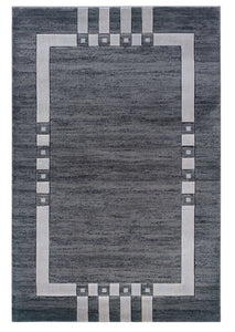 0.5" x 60" x 91" Polypropylene and Latex Gray Power Loomed Rug