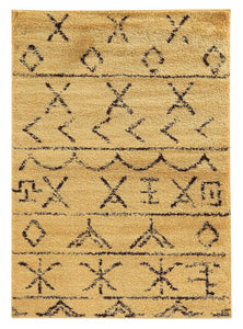 1" x 60" x 84" Polypropylene and Latex Brown Power Loomed Rug