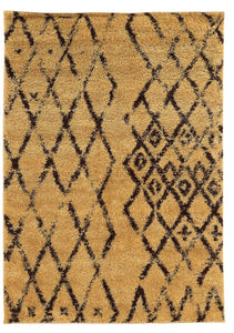 1" x 60" x 84" Polypropylene and Latex Brown Power Loomed Rug