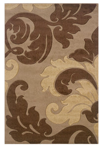 0.5" x 60" x 91" Yarn and Latex Tan Frieze Yarn Rug