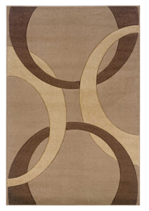 0.5" x 60" x 91" Yarn and Latex Brown Frieze Yarn Rug