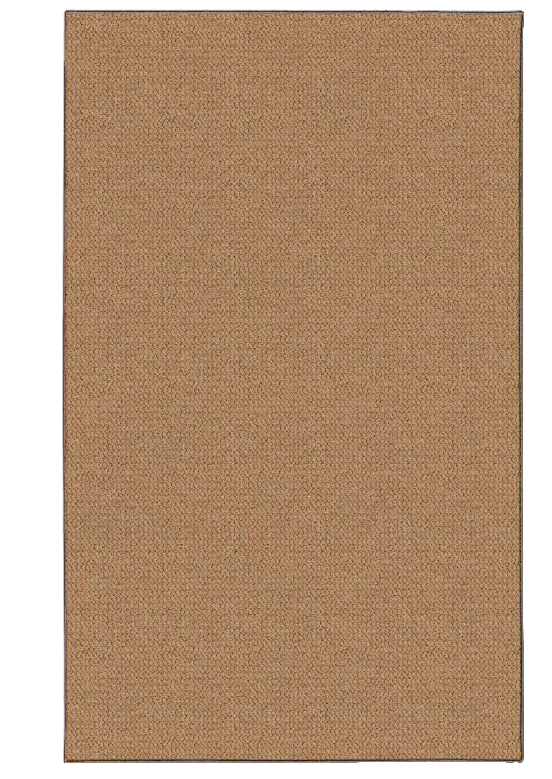 0.5" x 48" x 67" Wool, Jute and Latex Brown Tufted Wool Rug