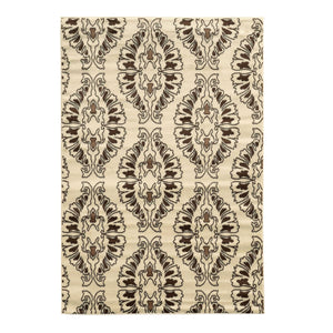 0.25" x 60" x 87" Polypropylene and latex Brown and white Polypropylene Rug