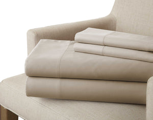 0.2" x 66" x 96" Microfiber and Bamboo Rayon Beige 3 Piece Twin Size Bamboo Rich Microfiber Sheet Set