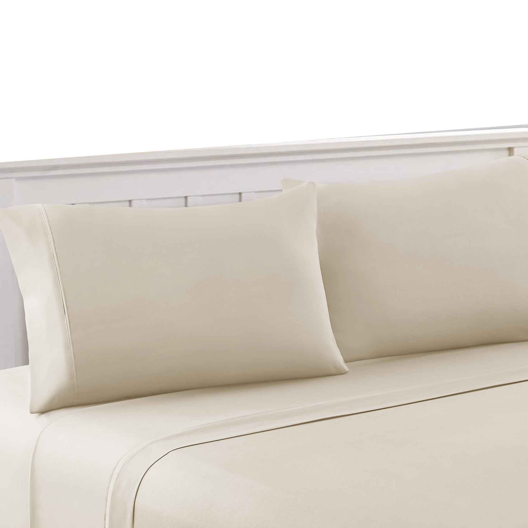 0.2" x 81" x 96" Microfiber Cream 4 Piece Full Size Microfiber Sheet Set