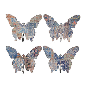 Butterfly Walldecor with Abstract Print, Set of 4, Multicolor