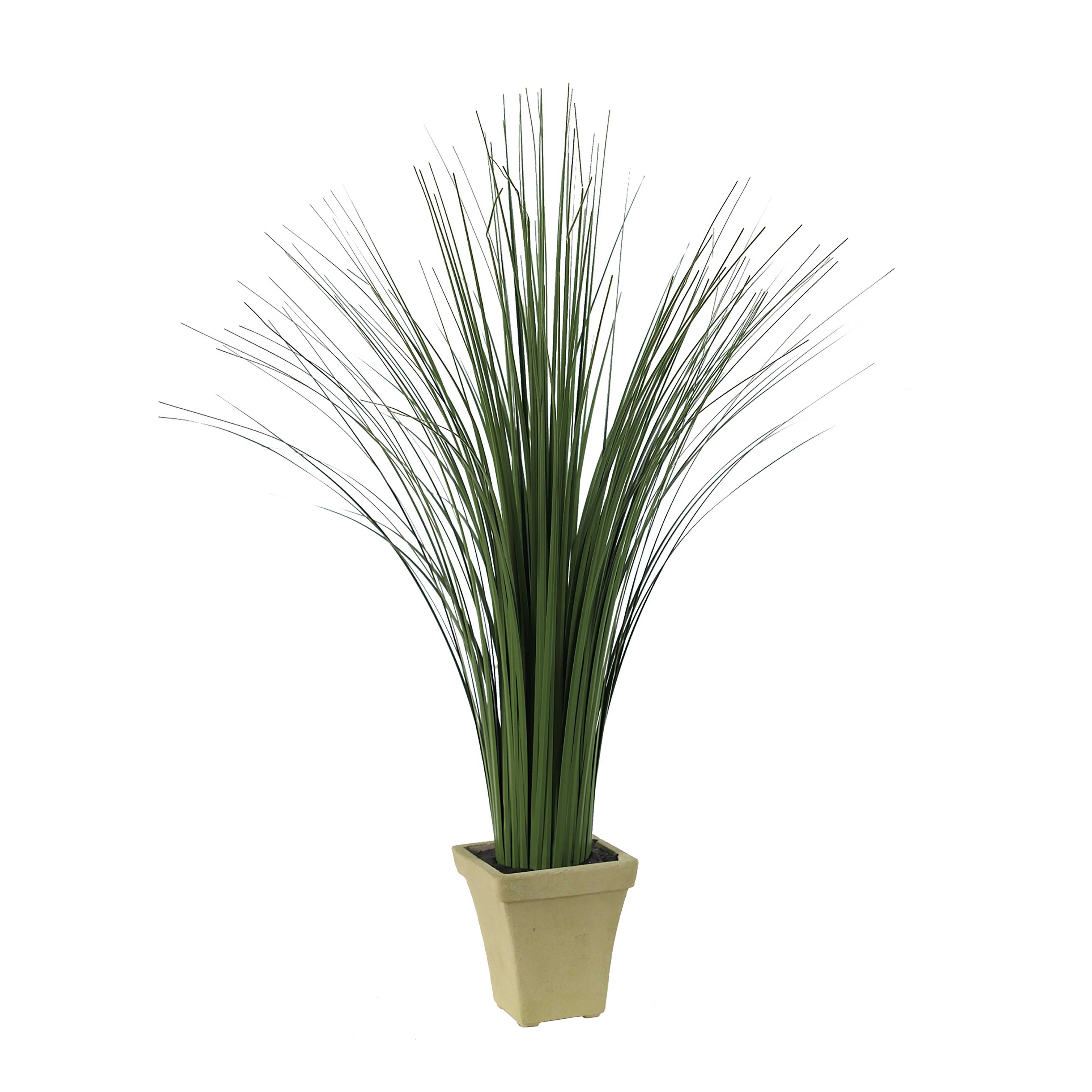 Decorative Polyester Real Like Grass with Ornamental Pot, Green