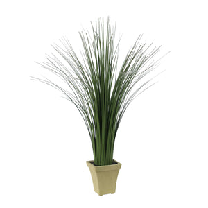 Decorative Polyester Real Like Grass with Ornamental Pot, Green