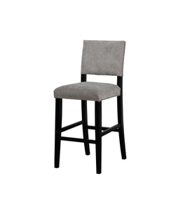 Transitional Style Wooden Bar Stool with Footrest, Gray and Black