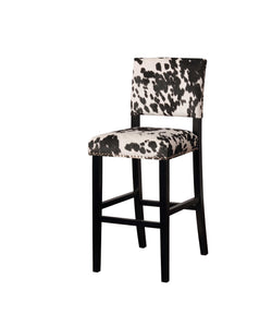 Traditional Style Wooden Bar Stool with Footrest, Black and White