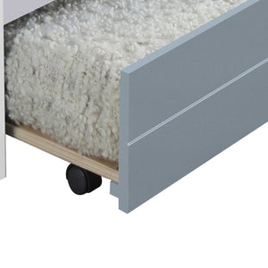 Transitional Wooden Trundle Bed with Caster Wheels, Gray
