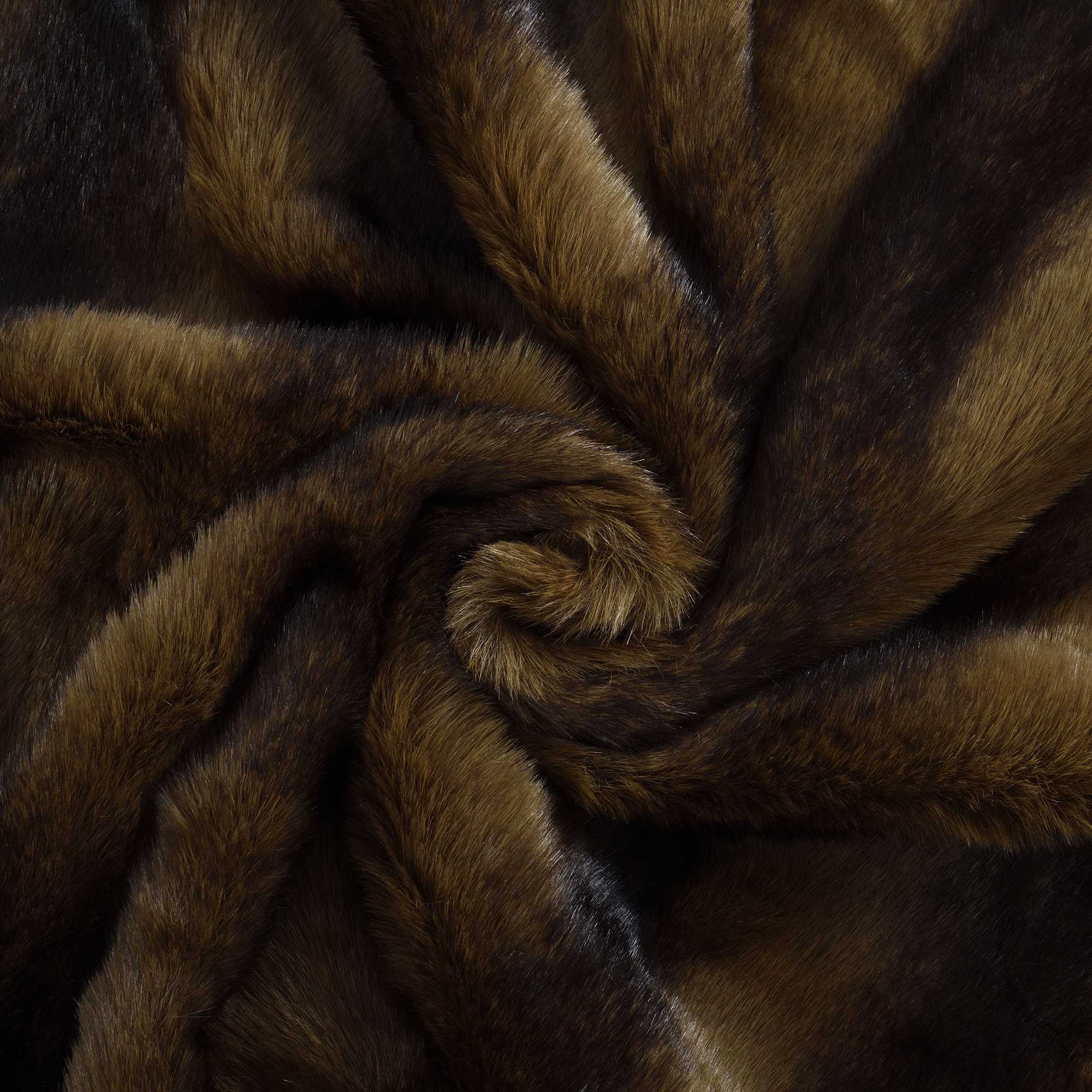 Eus Acrylic Fur Reverse Flannel Throw , Brown
