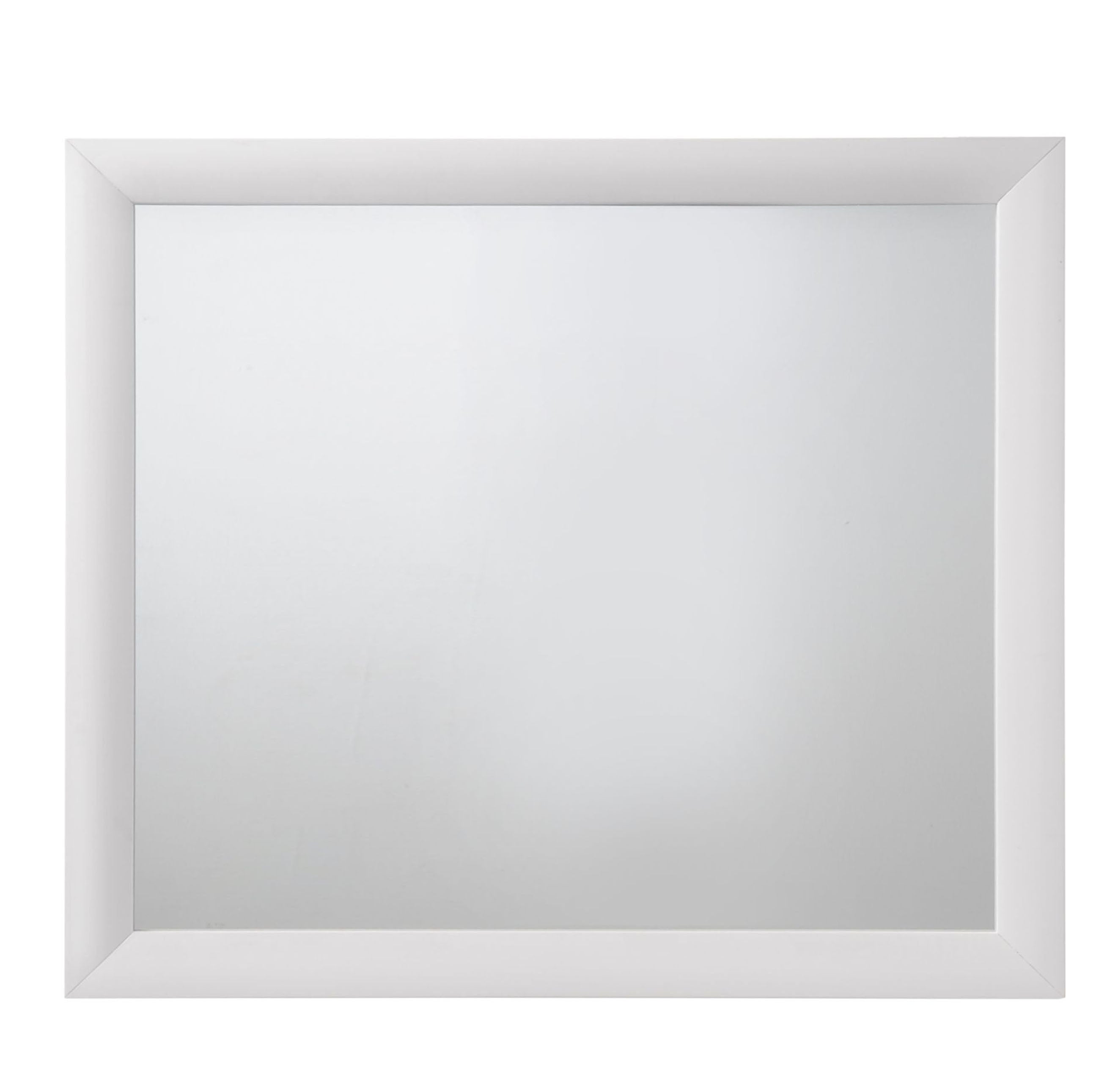 Wooden Framed Mirror with Rectangular Shape, Silver and White