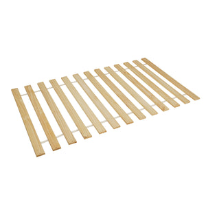 Twin Size Wooden Bunkie Board with 14 Slats and Drilled Holes, Brown