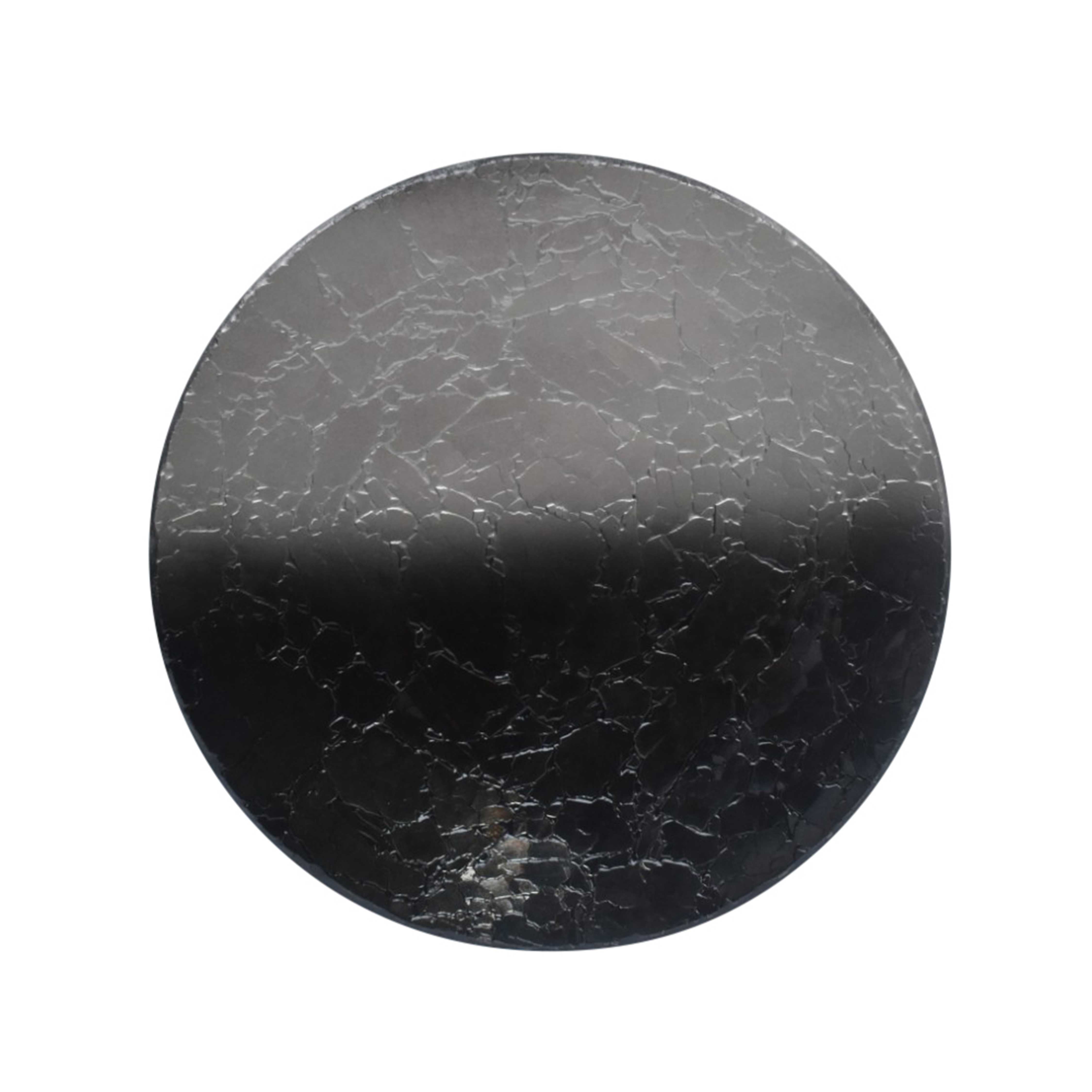 Round Metal Wall Art with Textured Details, Small, Black