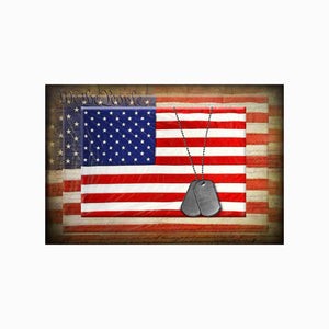 Canvas American Flag with Necklace Wall Print, Large, Multicolor