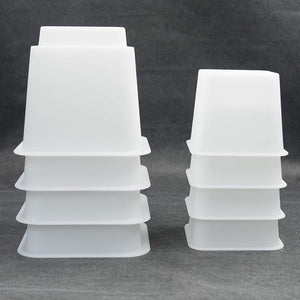 3" , 5" or 8" White, Adjustable Bed Furniture Legs, Heavy Duty Plastic - Bed Risers Set of 4