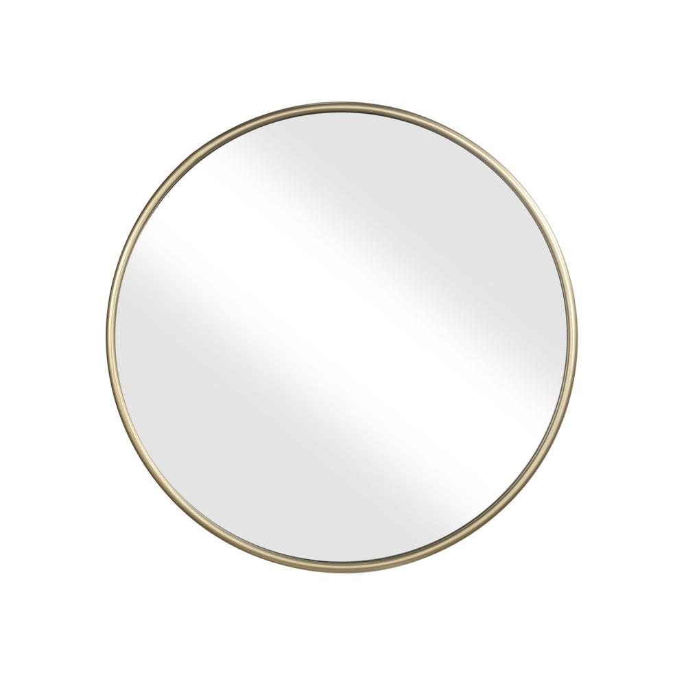 Contemporary Style Round Metal Framed Wall Mirror, Small, Gold and Silver