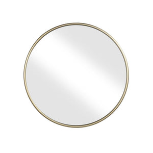 Contemporary Style Round Metal Framed Wall Mirror, Small, Gold and Silver