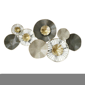 Floral Metal Wall decor with Cutout and Raised Details, Multicolor