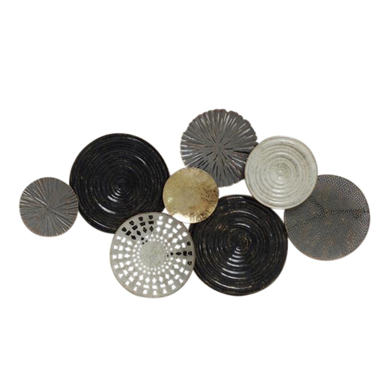 Contemporary Style Metal Wall decor with Disc Pattern, Multicolor