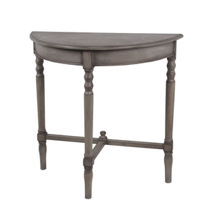 Traditional Wooden Console Table with Half Round Shape Top, Gray