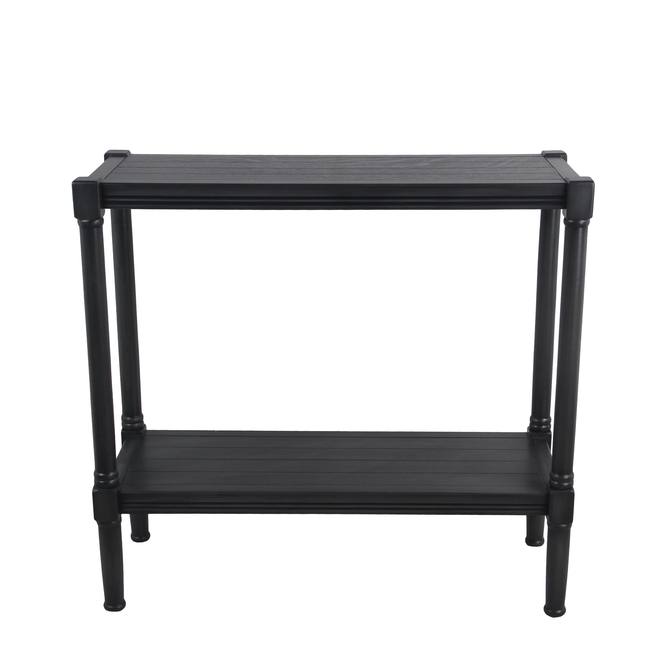 Wooden Rectangular Console Table with One Spacious Open Shelf, Black